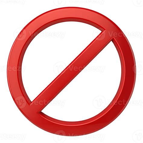 Red circle with diagonal line, no entry sign 65816816 PNG