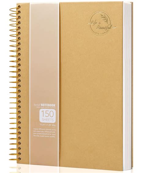 Blank Spiral Notebook 8"x10" Large Hardcover Spiral Notebook 300 Pages ...