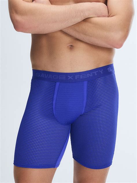 Shadow Fit Mesh Long Boxer Briefs in Blue | SAVAGE X FENTY