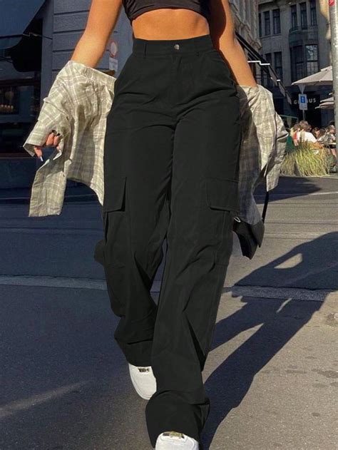 Pantalones cargo con bolsillo lateral con solapa | Moda de Mujer ...