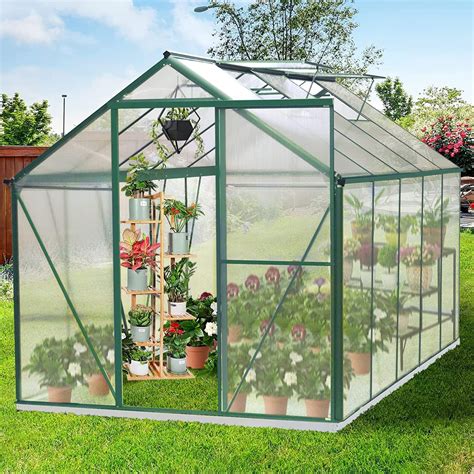 Buy Upgraded 6.2' x 10.2' Hobby Polycarbonate Greenhouse Kits: wSliding ...