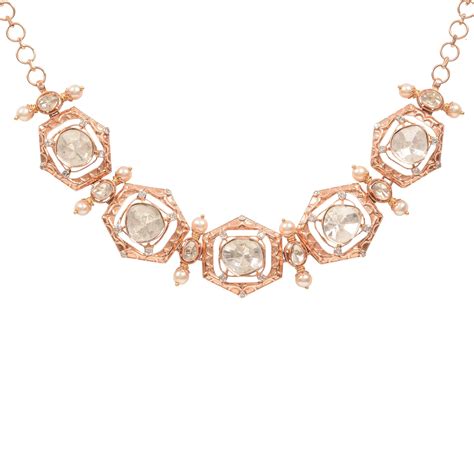 Nora Polki Diamond Necklace | 14K Gold Elegant Statement Piece – Polki ...