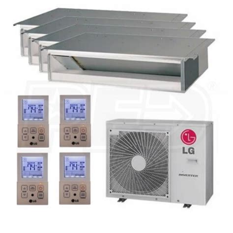 LG L4H36D09090918-B Concealed Duct 4-Zone System - 36,000 BTU Outdoor ...