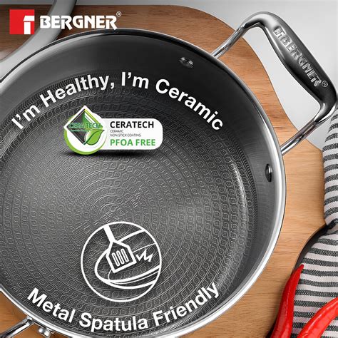 Bergner Hi-Tech Giro X Ceramic Coating Casserole with Glass Lid 20 cm ...