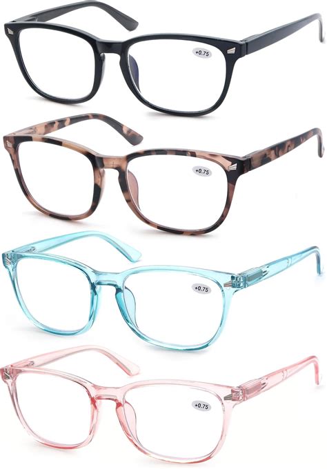 Amazon.com: HAPJOYS Women's Reading Glasses Blue Light Blocking ...