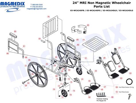 MRI Non Magnetic 24" Wide Wheelchair Burgundy