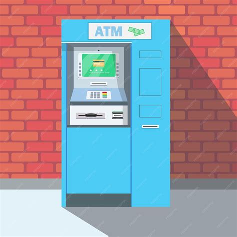 Vector illustration of an atm a cartoon scene with an atm machine for ...