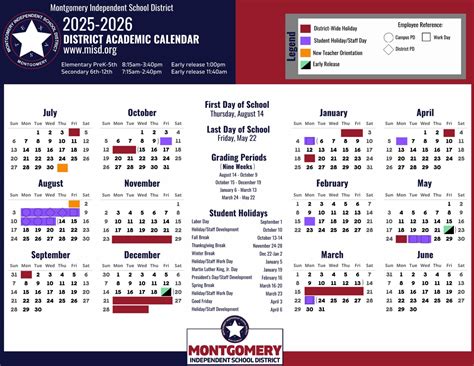 MONTGOMERY ISD School Calendar 25-26 [PDF] - EduCounty