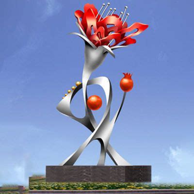 不锈钢玫瑰花雕塑 (2)-宏通雕塑