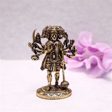 Mini Antique Panchamukha Anjaneya Divine Idol - 1.5 Inch