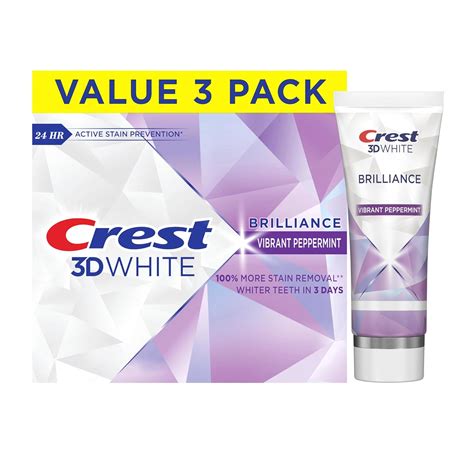 Amazon.com : Crest 3D White Brilliance Vibrant Peppermint Teeth ...
