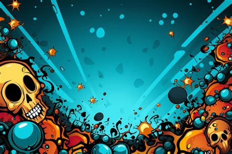 Cartoon skull images background and copy space | Premium AI-generated image