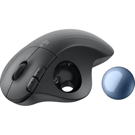 Logitech Ergo M575S Wireless Ergonomic Trackball Mouse, Black/Blue (91 ...