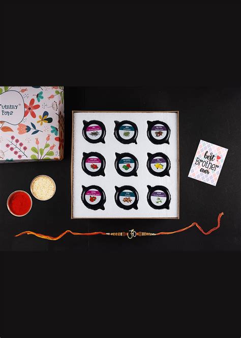 Get Rakhi Gift Box - Loads Of Happiness Kit - 9 Assorted Mukhwas ...