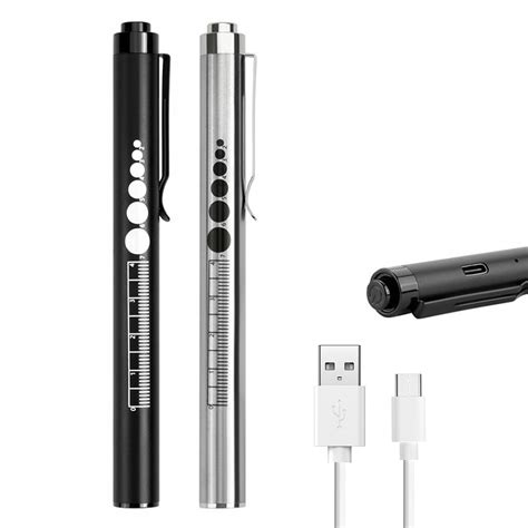 yuentoen 2PCS Pen Light, LED Pupil Gauge Penlight with 2 Light LED ...