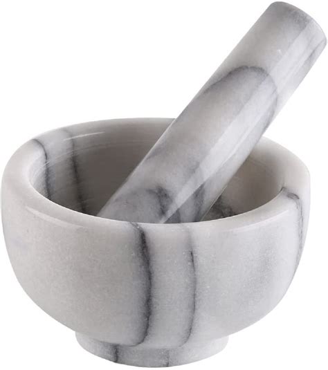 Greenco Mortar And Pestle Set White Marble Stone Mortar Pestle ...