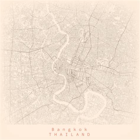Bangkok city Urban Streets Roads Map, Printable Map of Bangkok Thailand with detailed street ...