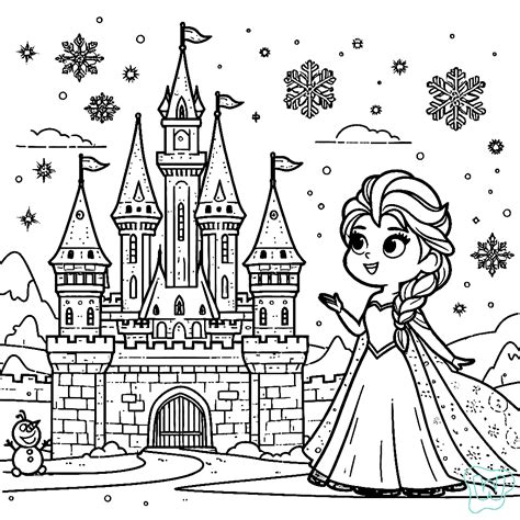 Ice Castle Frozen Coloring Page 33 Elsa Coloring Pages Free PDF