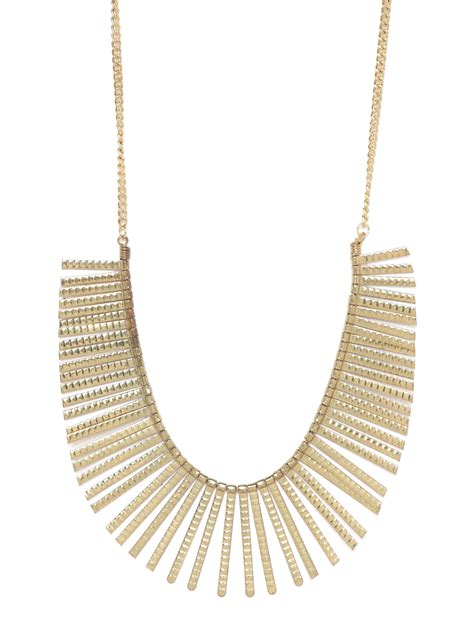 Gold-Plated Textured Necklace – Richeera
