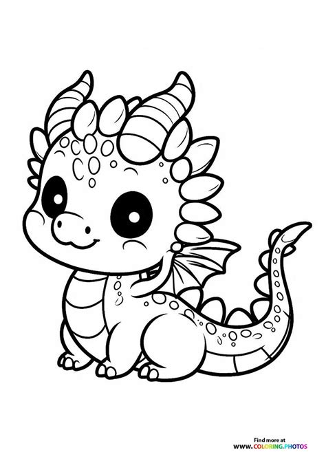 Sweet little dragon - Coloring Pages for kids