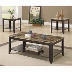 Faux Marble Coffee Tables by 3 Faux Marble Top Coffee Table Set In Cappuccino I Faux Marble Coffee Tables