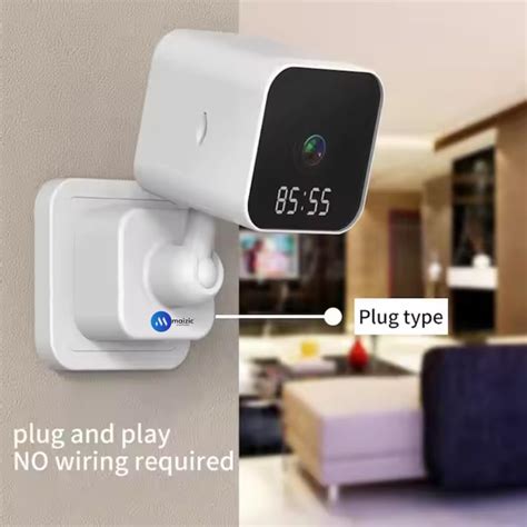 Maizic Smarthome 3MP FHD WiFi Clock Camera | Plug & Play Indoor CCTV w ...