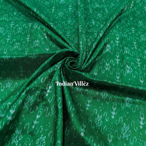 Green Tribal Theme Odisha Ikat Sambalpuri Silk Fabric – IndianVillèz
