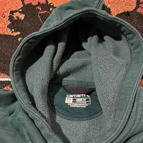 Vintage Carhartt Sweatshirt Hoodie, size XXL, light... - Depop