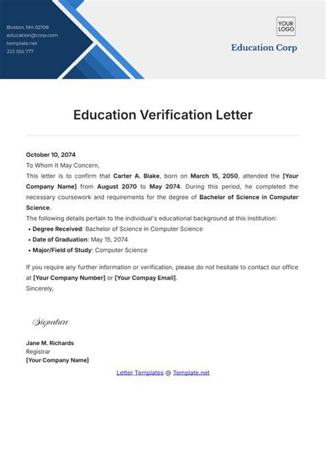 Free Verification Letter Templates, Editable and Printable