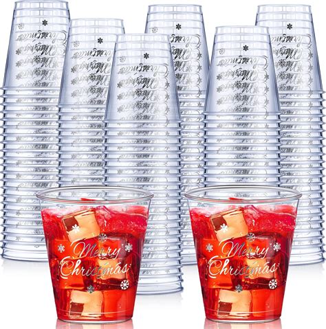 Amazon.com: Umigy 100 Pcs Christmas Plastic Shot Glasses Clear ...