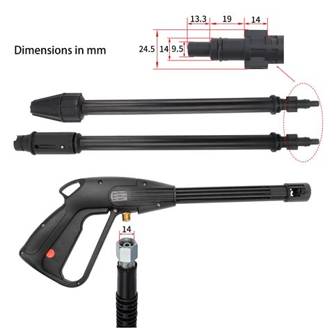 Replacement Pressure Washer Spray Gun Wand Nozzle, High Pressure Water Gun with Variable Jet ...