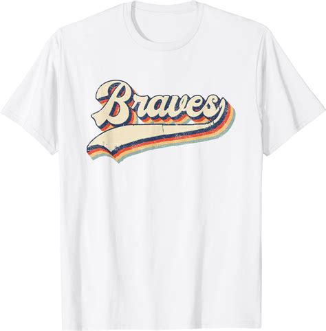 Braves Sports Name Vintage Retro Gift Men Women Girl Boy T-Shirt ...