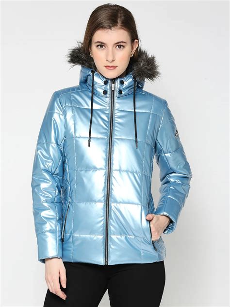 Being Human Woman Semi Fit Jackets-Metalic Royal