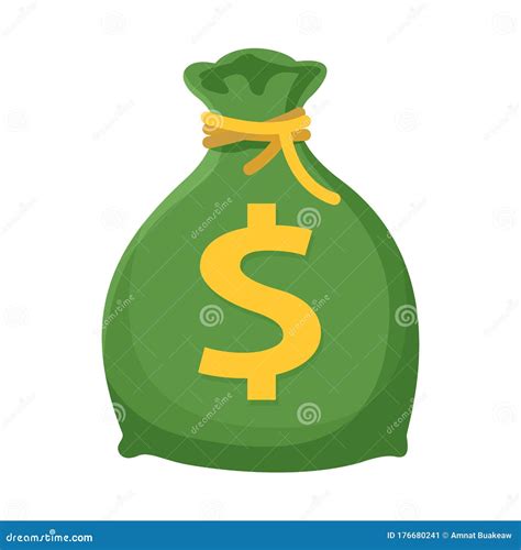 Money Bag Clip Art Isolated on White Background, Money Bag with ...