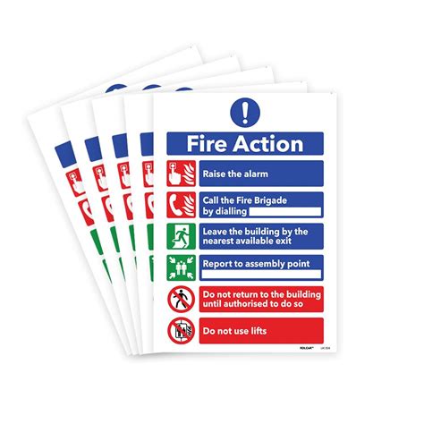 Rdlcar Fire Action Notice Signs 1mm Rigid Plastic Pack 5 | Desertcart INDIA