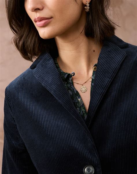 Navy Corduroy Blazer | Women's Jackets | Brora