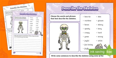 Simple Skeleton Worksheet for Kindergarten (teacher made)
