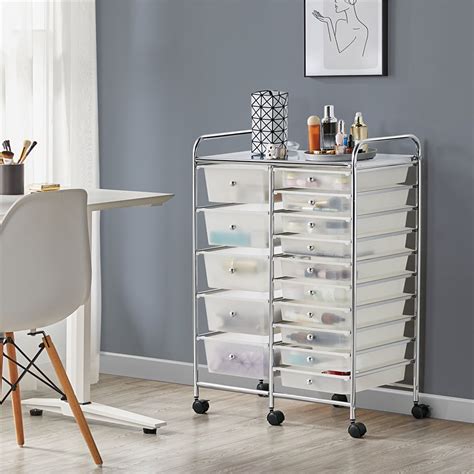 15 Drawers Metal Frame Storage Cart Rolling Bin | Ubuy India