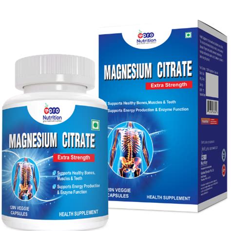 Pronutrition Magnesium Citrate High Potency Form - Pack Of 120 Capsules ...