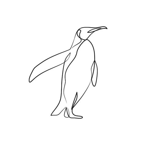 Penguin continuous one line art drawing | Premium Vector