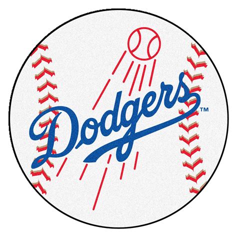MLB Los Angeles Dodgers Baseball Shaped Mat Round Area Rug | Los ...