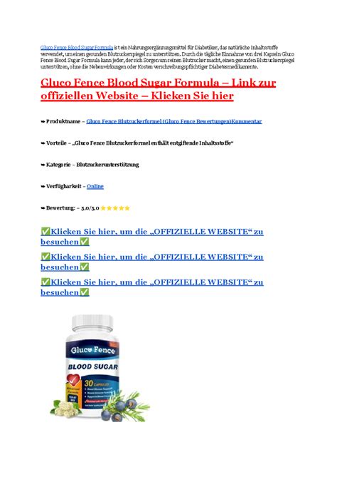 Gluco Fence Blutzuckerformel – (Betrug oder seriös) Lohnt sich der Kauf ...