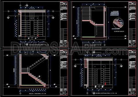 161. Detailed drawings of stairs in autocad file