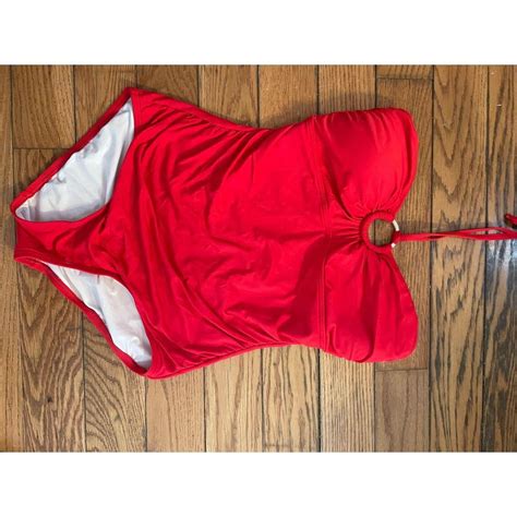 MICHAEL Michael Kors Women's Red Swimsuit-one-piece | Depop