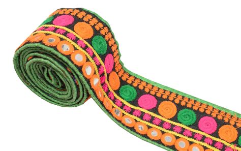 Sushila Vintage Black Saree Border Art Silk Craft Sewing Trim Embroide