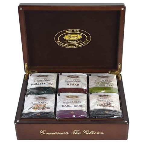 Wooden Gift Box Set with 6 Chambers | 15 Assorted Tea Bags/Chamber ...
