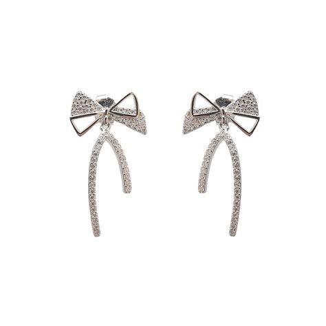 Bow Diamonds Silver Earrings – Ruha Jewels