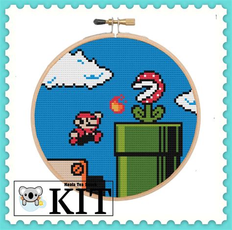 Mario and Piranha Plant - Super Mario Bros - Cross Stitch Kit - Etsy