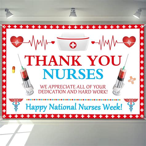 Amazon.com : Qpout Nurse Appreciation Week Banner - Thank You Nurse ...