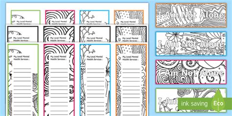Black and White Health, Safety and Wellbeing Editable Bookmarks